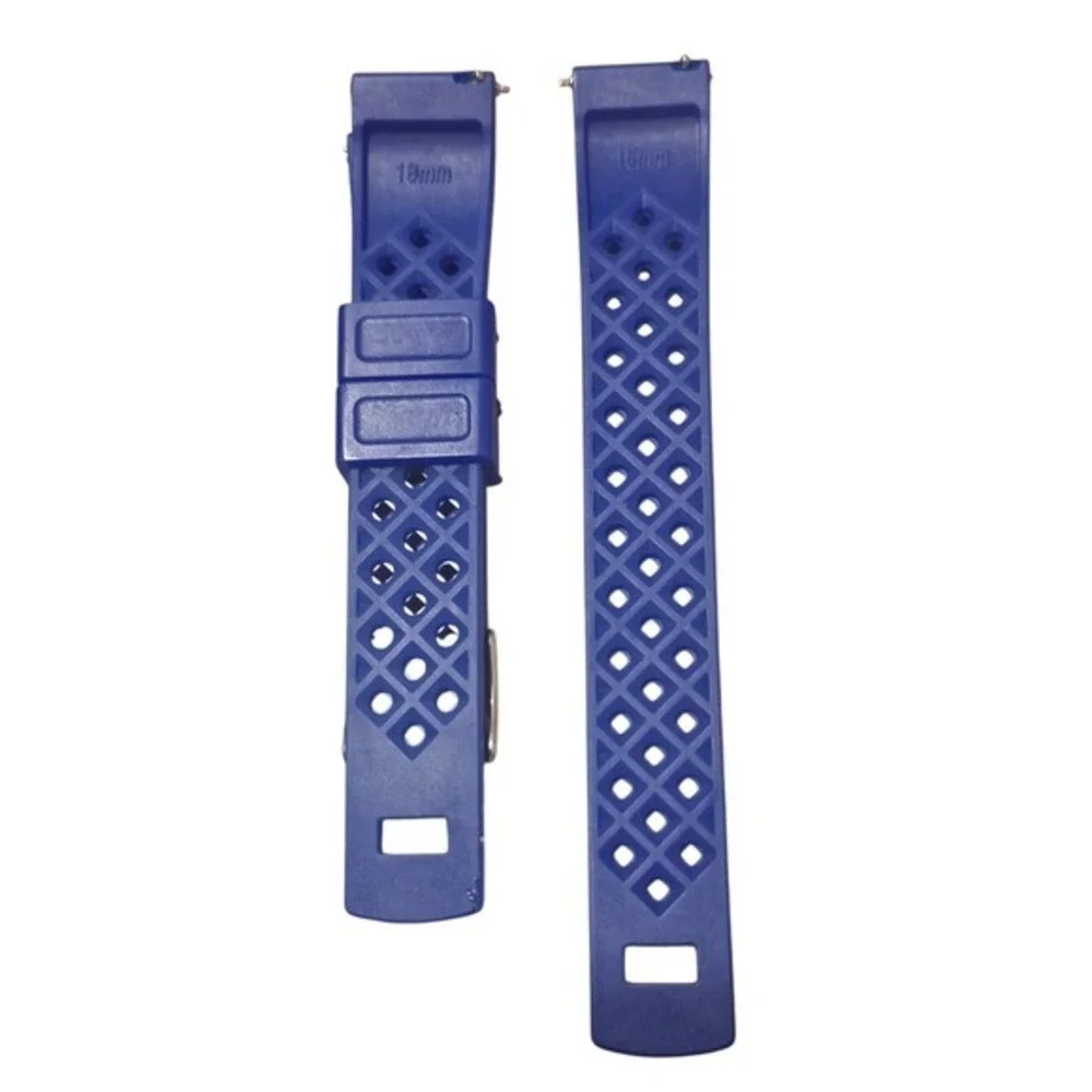 Barton Blue Silicone Watch Band 18mm Quick Release Sport Strap Waterproof - Picture 8 of 10